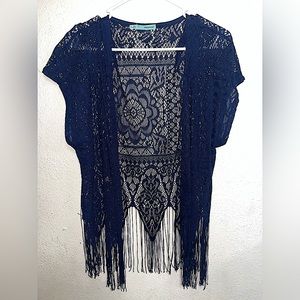 Maurice’s Navy Blue Lace Crochet Cover up